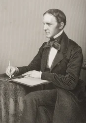 William Hickling Prescott (1796-1859) gegraveerd door D.J. Pound van een foto, uit 